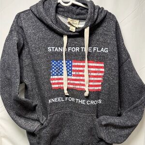 Patriotic Graphic Hoodie in Dark Gray